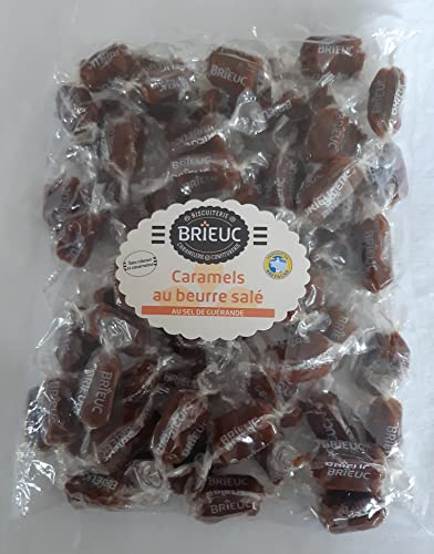 Generic BRIEUC - 1KG weiche Bonbons Karamell mit gesalzener Butter (Salz aus Guérande) - Bretonische Delikatesse 100% französisch von Generic