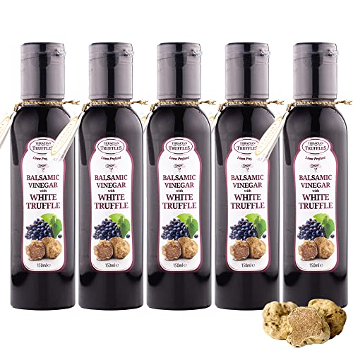 Balsamico Essigglasur Modena mit weißem Trüffel, Traubenmuß Trüffel Balsamico Essig, Balsamico Marinade, Weiße Trüffelgewürzung, Dressing für frische Salate, gedachtes Gemüse, Fleisch 5 x 150 ml Balsamico Essigglasur Modena mit weißem Trüffel, Traubenmuß Trüffel Balsamico Essig, Balsamico Marinade, Weiße Trüffelgewürzung, Dressing für frische Salate, gedachtes Gemüse, Fleisch 5 x 150 ml von Generic
