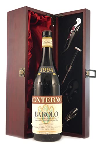 Barolo Riserva DOCG 1994 Giacomo Conterno in einer mit Seide ausgestatetten Geschenkbox, da zu 4 Weinaccessoires, 1 x 750ml von Generic