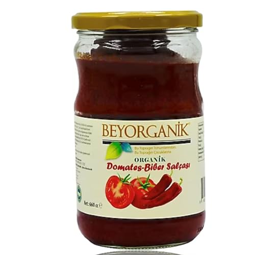 Beyorganik - Organik Domates Biber Salçası - Bio Paprikamark und Tomaten Mark(660cc) - Paprikamark und Tomatenmark Türkisch Süss - mild - 100% natürlich - Ohne Salzzusatz - Keine Zusätze… von Generic