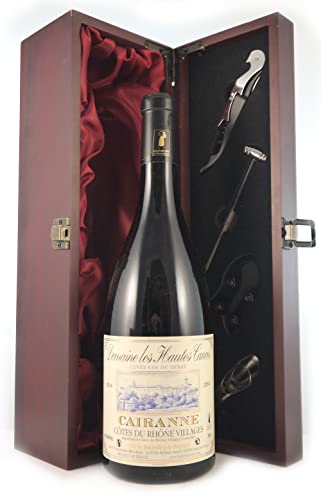 Cairanne Cuvee Col du Debat 2014 Domaine les Hautes Cances (Red wine) in einer mit Seide ausgestatetten Geschenkbox, da zu 4 Weinaccessoires, 1 x 750ml von Generic