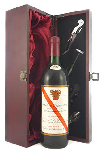 Chateau Cante-Merle 1975 Saint Emilion (Red wine) in einer mit Seide ausgestatetten Geschenkbox, da zu 4 Weinaccessoires, 1 x 750ml von Generic