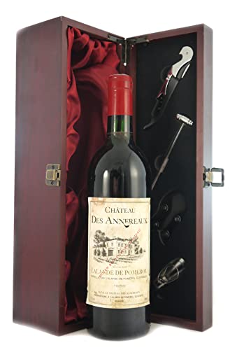 Chateau Des Annereaux 1986 Pomerol (Red wine) in einer mit Seide ausgestatetten Geschenkbox, da zu 4 Weinaccessoires, 1 x 750ml von Generic