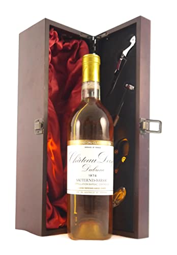 Chateau Doisy Dubroca 1974 2eme Cru Class Sauternes in einer mit Seide ausgestatetten Geschenkbox, da zu 4 Weinaccessoires, 1 x 750ml von Generic