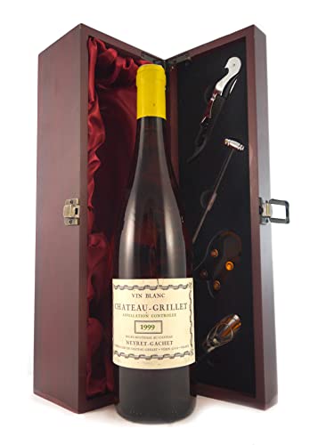Chateau Grillet 1999 Neyret Gachet (White Wine) in einer mit Seide ausgestatetten Geschenkbox, da zu 4 Weinaccessoires, 1 x 700ml von Generic