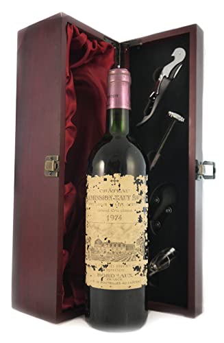 Chateau La Mission Haut Brion 1974 1er Grand Cru Classe Pessac (Red wine) in einer mit Seide ausgestatetten Geschenkbox, da zu 4 Weinaccessoires, 1 x 750ml von Generic