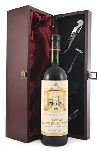 Chateau La Tour Carnet 1975 Haut Medoc (Red wine) in einer mit Seide ausgestatetten Geschenkbox, da zu 4 Weinaccessoires, 1 x 700ml von Generic
