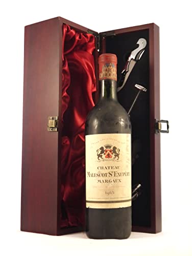 Chateau Malescot St Exupery 1965 2eme Grand Cru Classe Margaux (Red wine) in einer mit Seide ausgestatetten Geschenkbox, da zu 4 Weinaccessoires, 1 x 750ml von Generic