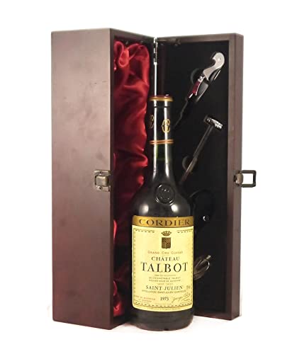 Chateau Talbot 1973 Grand Cru Classe St Julien (Red wine) in einer mit Seide ausgestatetten Geschenkbox, da zu 4 Weinaccessoires, 1 x 700ml von Generic