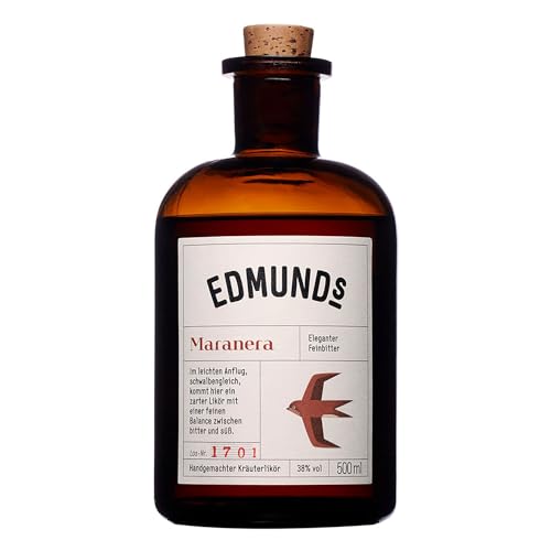 EDMUNDs Maranera Feinbitter Likör 500ml 38% | Elegante Balance aus Anis, Fenchel & Gewürzen | Angenehme Schärfe mit Ingwer & Kubebenpfeffer | Belebende Herbe durch Pomeranzen & Wermut von Generic