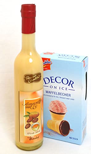 Eierlikör Amaretto 500 ml mit Waffelbecher Präsentset von Generic