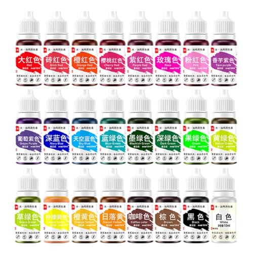 Flüssige Backfarbe in Lebensmittelqualität – 10 ml Gel-Lebensmittelfarbe, praktische Lebensmittelfarbe | Farbverstärker für Gebäck, geschmacksneutrale essbare Lebensmittelfarbe, 25 leuchtende Farben f Flüssige Backfarbe in Lebensmittelqualität – 10 ml Gel-Lebensmittelfarbe, praktische Lebensmittelfarbe | Farbverstärker für Gebäck, geschmacksneutrale essbare Lebensmittelfarbe, 25 leuchtende Farben f von Generic