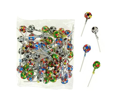 Frucht Fußball Lutscher Kugel Cojak 8 Gramm 50 Stück, lollies großpackung einzeln verpackt Frucht Fußball Lutscher Kugel Cojak 8 Gramm 50 Stück, lollies großpackung einzeln verpackt von Generic