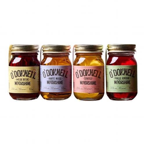 Generic Likör O'DONNELL MOONSHINE Mini Set Toffee/Nuss/Beere/Kirsche 4x50ml Generic Likör O'DONNELL MOONSHINE Mini Set Toffee/Nuss/Beere/Kirsche 4x50ml von Generic