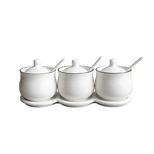 Gewürzglas-Set mit Deckel, Gewürzglas-Set, Haushaltskombination, Küchenbedarf, Gewürztopf, Salzbox, Aufbewahrungsbox, Gewürzbox aus Keramik. Wird in der Zuckerdose zur Bereitstellung von Tee, Kaffee Gewürzglas-Set mit Deckel, Gewürzglas-Set, Haushaltskombination, Küchenbedarf, Gewürztopf, Salzbox, Aufbewahrungsbox, Gewürzbox aus Keramik. Wird in der Zuckerdose zur Bereitstellung von Tee, Kaffee von Generic