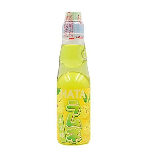 HATA Kosen Ramune Yuzu Japanische Kohlensäurehaltige Ramune Limonade mit Yuzu Zitrusfrüchten Geschmack Produkt aus Japan Populäres Getränk Zwischenmahlzeit Besondere Süßigkeit 200 Ml von Generic