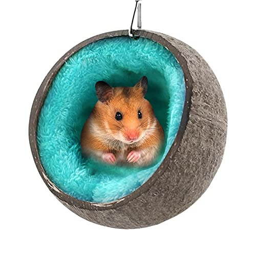 Hamsterhängematte - Natürliche Kokoshamster Kokosnussschale | Hamsterhaus Käfig Versteck Hamster Zubehör Spielzeug Gerbil-Häuser Kleine Hamsterhäuser Zwerghäuser Zubehör Hamsterhängematte - Natürliche Kokoshamster Kokosnussschale | Hamsterhaus Käfig Versteck Hamster Zubehör Spielzeug Gerbil-Häuser Kleine Hamsterhäuser Zwerghäuser Zubehör von Generic