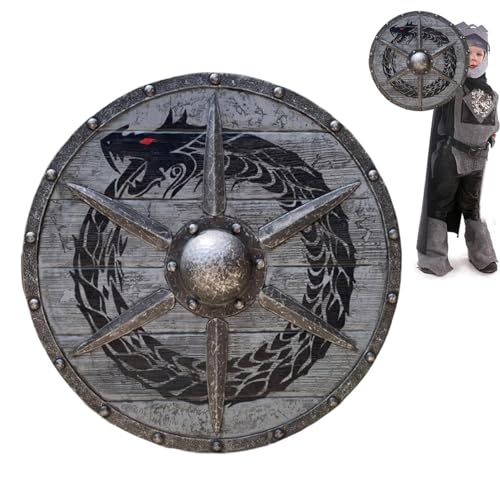 Hölzerner Wikinger-Schild - Holzschild, Dekorative Geschirmte Wanddekoration, Mittelalterlicher Wikinger-Schild Valhalla Warweave Zur Dekoration Von Zuhause, Büro, Schiff, Restaurant Hölzerner Wikinger-Schild - Holzschild, Dekorative Geschirmte Wanddekoration, Mittelalterlicher Wikinger-Schild Valhalla Warweave Zur Dekoration Von Zuhause, Büro, Schiff, Restaurant von Generic