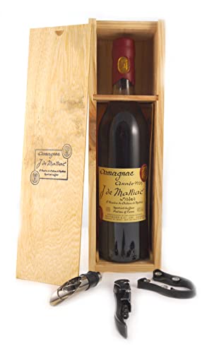 J de Malliac Vintage Armagnac 1935 (70cl) (Original box) in einer Geschenkbox, da zu 3 Weinaccessoires, 1 x 700ml von Generic