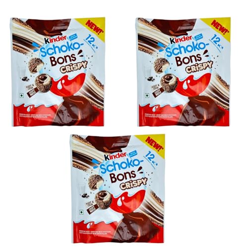 Kinder Schoko Bons Crispy 67g Kinderschokolade mit cremiger Füllung knusprig ummantelt 3er Pack von Generic