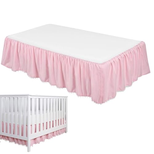 Kinderbettröcke für Kleinkinder - Kinderbett Röcke, Mikrofaser-Kinderbettrock mit Bommeln, um Babys warmes und gemütliches Kinderzimmer zum Schlummern und Träumen zu bringen, 28 "x 52" Kinderbettröcke für Kleinkinder - Kinderbett Röcke, Mikrofaser-Kinderbettrock mit Bommeln, um Babys warmes und gemütliches Kinderzimmer zum Schlummern und Träumen zu bringen, 28 "x 52" von Generic