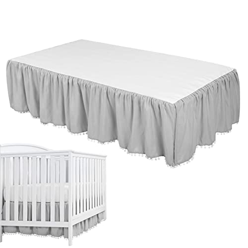 Krippe Rock - Kinderbettröcke Für Kleinkinder, Krippenrock | Krippenrock Mit Rüschen Und Bommeln, Mikrofaser-Kinderbett-Röcke Für Babys, Jungen, Mädchen, 28 "x 52" Krippe Rock - Kinderbettröcke Für Kleinkinder, Krippenrock | Krippenrock Mit Rüschen Und Bommeln, Mikrofaser-Kinderbett-Röcke Für Babys, Jungen, Mädchen, 28 "x 52" von Generic
