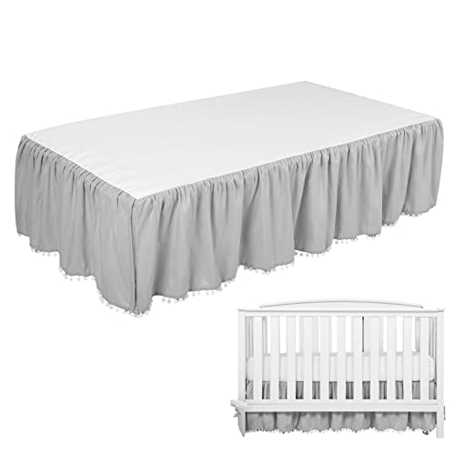 -Krippenrock - -Krippenrock | Krippenrock Mit Pompons | Gerüschter Krippenrock Mit Quasten, Mikrofaser-Bettwäsche-Röcke Für Babys, Jungen Und Mädchen, 71,1 X 132,1 cm. -Krippenrock - -Krippenrock | Krippenrock Mit Pompons | Gerüschter Krippenrock Mit Quasten, Mikrofaser-Bettwäsche-Röcke Für Babys, Jungen Und Mädchen, 71,1 X 132,1 cm. von Generic