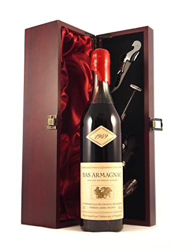 Laubade Bas Vintage Armagnac 1949 (70cl) in einer mit Seide ausgestatetten Geschenkbox, da zu 4 Weinaccessoires, 1 x 700ml von Generic