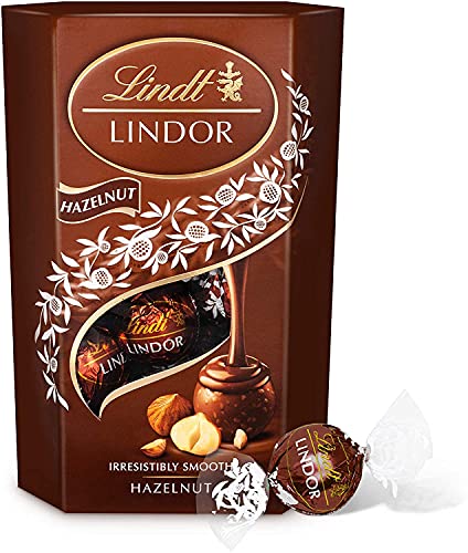 Lindt Lindor Hazelnut Chocolate Truffles Box - Approximately 16 Balls, 200 g - The Ideal Gift - Chocolate Balls with a Smooth Melting Filling, Pack of 2 von Lindt