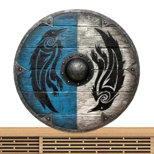 Mittelalterlicher Wikinger-Schild - Nordischer Holzschild, Dekorative Geschirmte Wanddekoration | Mittelalterlicher Wikinger-Schild Valhalla Warweave Zur Dekoration Von Zuhause, Büro, Schiff, Re Mittelalterlicher Wikinger-Schild - Nordischer Holzschild, Dekorative Geschirmte Wanddekoration | Mittelalterlicher Wikinger-Schild Valhalla Warweave Zur Dekoration Von Zuhause, Büro, Schiff, Re von Generic