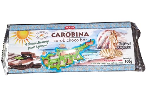 Parpis Carobina Johannisbrot-Choco-Riegel – ohne Zuckerzusatz – natürlich süß und koffeinfrei – 1 Packung mit 300 g von Generic