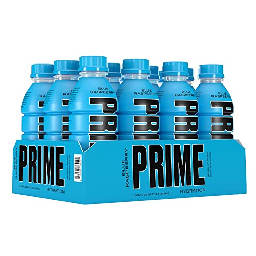 Prime Hydration Energydrinks von Logan Paul & KSI, 500 ml, natürlich aromatisiert ohne Zucker, Energie-Booster und Koffeinfrei, 12 Stück, blaue Himbeere von Generic