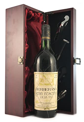 Rioja Gran Reserva 1970 Berberana in einer mit Seide ausgestatetten Geschenkbox, da zu 4 Weinaccessoires, 1 x 750ml von Generic