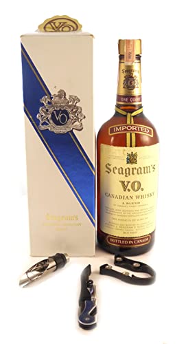 Seagram's V.O. Six Year Old Canadian Whisky 1972 (One Quart) in einer Original Geschenkbox, da zu 3 Weinaccessoires, 1 x 750ml von Generic