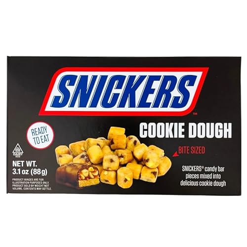 Snickers Cookie Dough Bites (88g) - Butterweicher Keksteig mit Snickers Riegel als Würfel Original aus Amerika von Generic