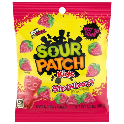 Sour Patch Kids Strawberry Soft & Chewy Candy Erdbeere Kaubonbons Sweets Süßigkeiten 102g Original aus USA von Generic