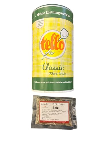 Tellofix Classic klare Brühe (900g) rein pflanzlich, vegan, lactosefrei und 50g Wendlers Kräutersalz von Generic