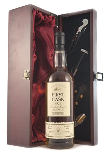 Tomintoul 18 Year Old Speyside Malt Scotch Whisky 1976 First Cask Bottling in einer mit Seide ausgestatetten Geschenkbox, da zu 4 Weinaccessoires, 1 x 700ml von Generic