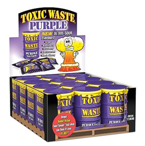 Toxic Waste Candy Purple Drums 12er Pack 42g pro Dose - Grape, Blackberry, Blueberry, Blackcurrant, & Black Cherry Original aus USA von Generic