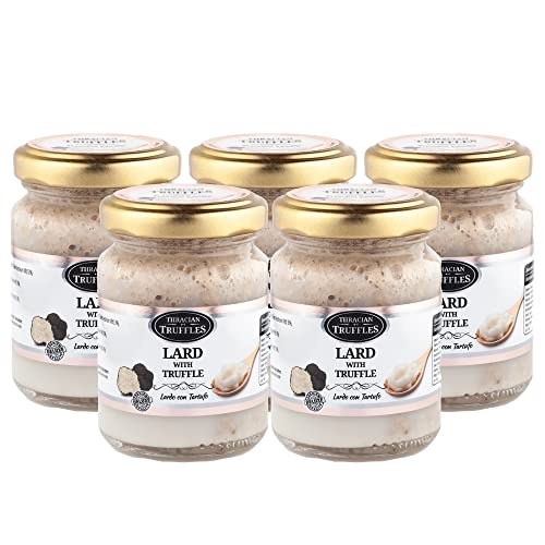 Traditionelles Schweineschmalz mit schwarzem Trüffel, Trüffel-Schweineschmalz, Schweinefett zum Kochen und Braten von Speisen, hoher Rauchpunkt, sauber, natürlich und reich an Vitamin D 5 x 80g Traditionelles Schweineschmalz mit schwarzem Trüffel, Trüffel-Schweineschmalz, Schweinefett zum Kochen und Braten von Speisen, hoher Rauchpunkt, sauber, natürlich und reich an Vitamin D 5 x 80g von Generic