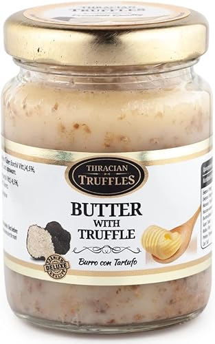 Trüffelbutter, Butter mit weißer Trüffelknolle Borchii Vitt, Burro con Tartufo, intensiver Geschmack und Geschmack, geeignet für weiße Trüffelrisotto, Vorspeisen, Nudelgerichte, Fleisch, Toast 80 g Trüffelbutter, Butter mit weißer Trüffelknolle Borchii Vitt, Burro con Tartufo, intensiver Geschmack und Geschmack, geeignet für weiße Trüffelrisotto, Vorspeisen, Nudelgerichte, Fleisch, Toast 80 g von Generic
