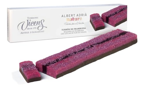 Vicens Agramunt's Torrons - Albert Adrià Natura Collection - Raspberry Nougat with Violet blossom sugar/Himbeernougat mit Veilchenblütenzucker - 10.58oz/300gr (1 stück) von Generic