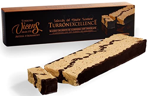 Vicens Agramunt's Torrons - Excellence Collection - Soft Crunchy Almond Nougat with Chocolate/Zarter, knuspriger Mandelnougat mit Schokolade - 10.58oz/ 300gr (1 stück) von Generic