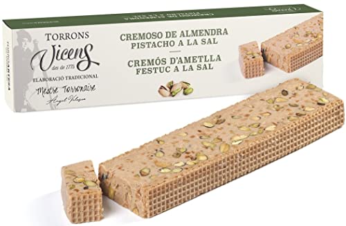 Vicens Agramunt's Torrons - Natura Collection - Creamy Almond and Salted Pistachio Nougat/Cremiges Mandel- und gesalzenes Pistazien-Nougat - 10.58oz/ 300gr (1 stück) von Generic