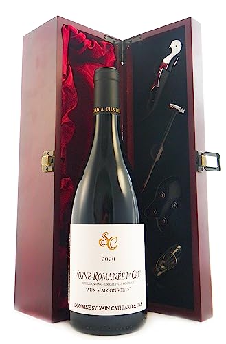 Vosne Romanee 1er Cru 'Aux Malconsorts' 2020 Domaine Sylvian Cathiard & Fils in einer mit Seide ausgestatetten Geschenkbox, da zu 4 Weinaccessoires, 1 x 750ml von Generic