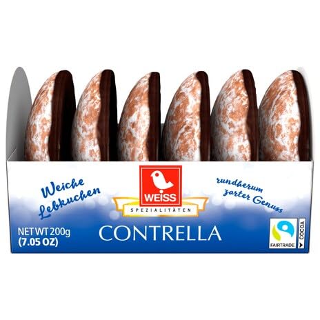 WEISS Contrella Lebkuchen | Orangen Lebkuchen mit Schokoboden | 24x 200g = 4800g von Generic