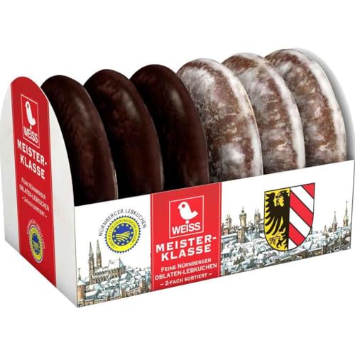 Weiss Meisterklasse feine weiche Oblaten Lebkuchen | 3 x 200 g | 2 fach glasiert & schokoliert | 600g von Generic