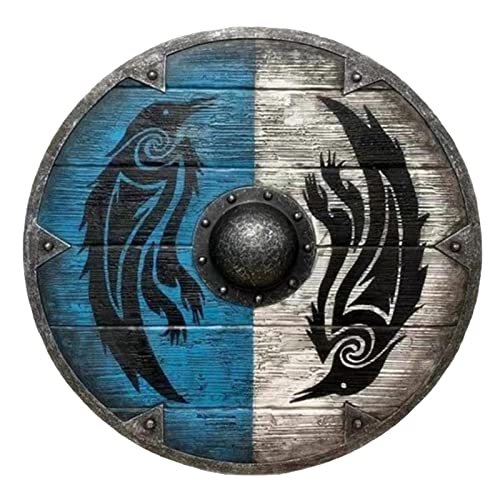 Wikinger Schild, Wikinger Mittelalter Schild für Erwachsene, Wikinger-Rundschild, Rundschild aus, Dekoratives Schild Spielzeug für Restaurant, Mittelalter Valhalla Warweave Wikinger Schild von Generic