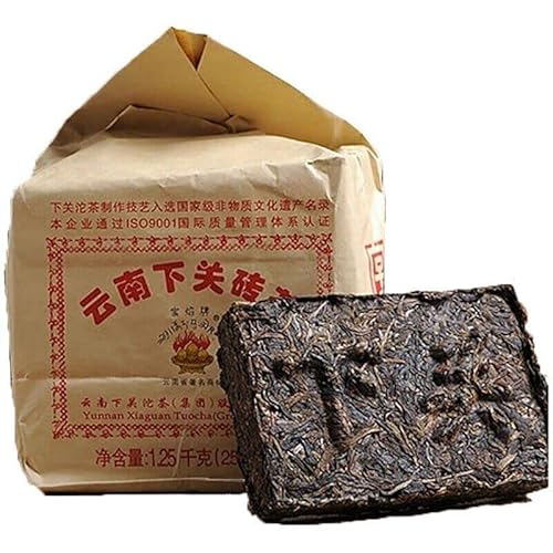 Xiaguan Ziegeltee Pu'er Tee China Original Puerh Tee Guter Tee Natürlicher Bio Puer Tee Grünes Essen ohne Zusatzstoffe Puerh Tee (250g*5) von Generic