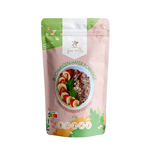 fine mills Buchweizen-Hafer Porridge, Erdbeer-Banane, 375g, glutenfrei, ohne Zuckerzusatz fine mills Buchweizen-Hafer Porridge, Erdbeer-Banane, 375g, glutenfrei, ohne Zuckerzusatz von Generic